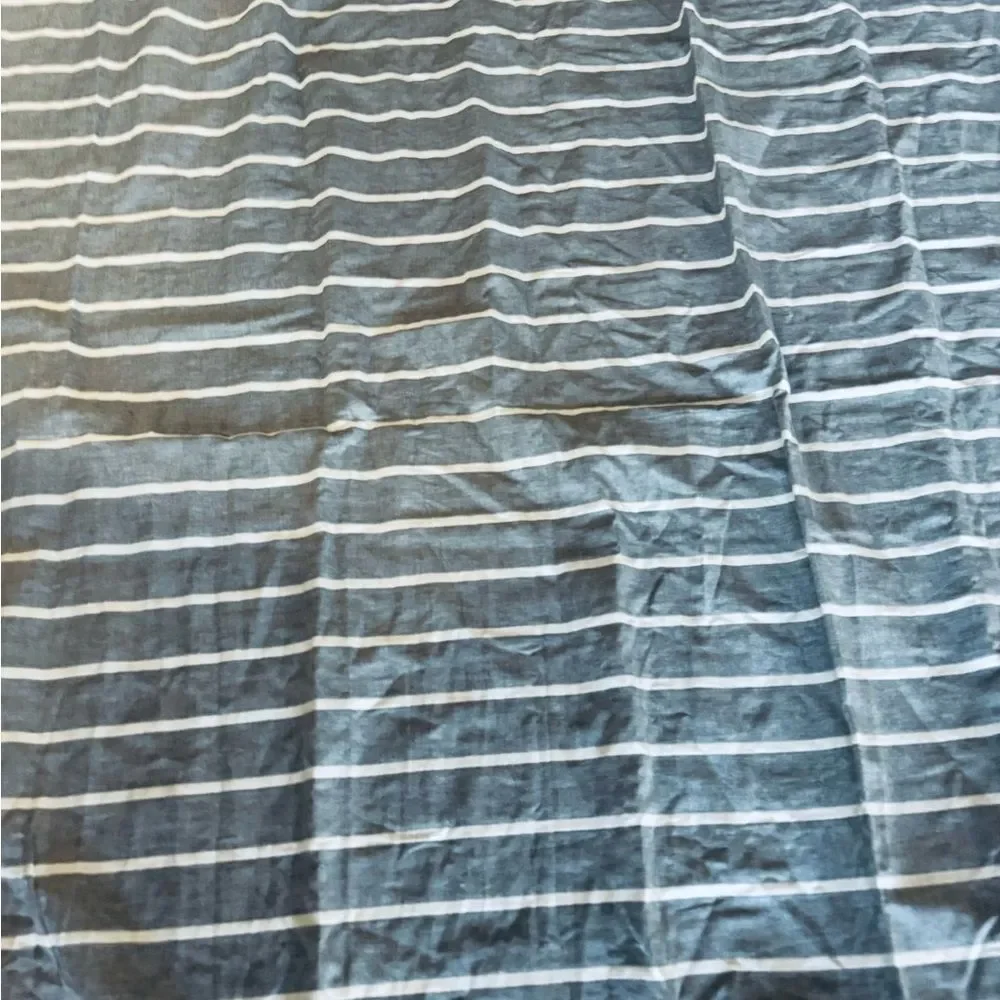 Threshold Gray Striped Fabric Cotton Shower Curtain